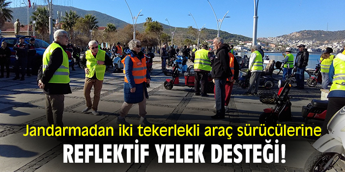 Jandarmadan iki tekerlekli araç sürücülerine reflektif yelek desteği!