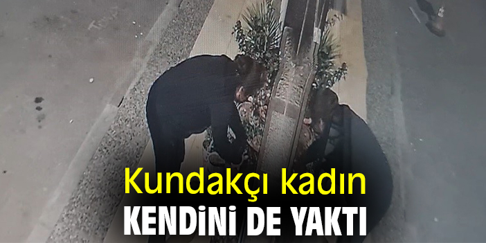Kundakçı kadın kendini de yaktı