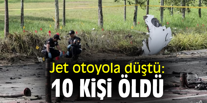 Jet otoyola düştü: 10 kişi öldü
