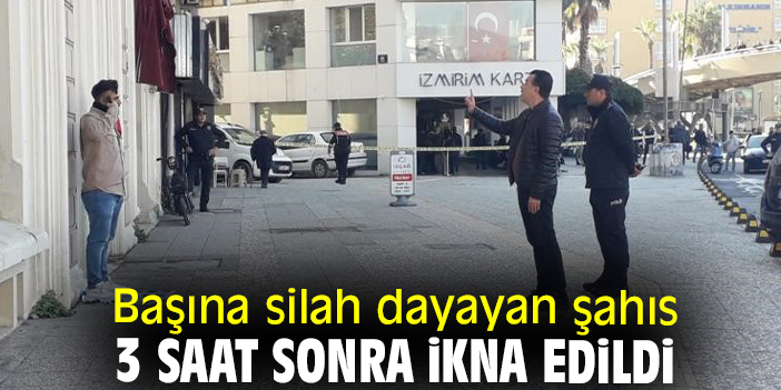 Başına silah dayayan şahıs, 3 saat sonra ikna edildi