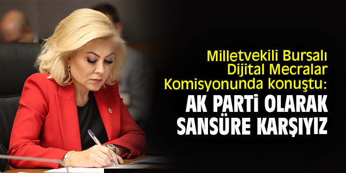 Milletvekili Bursalı Dijital Mecralar Komisyonunda konuştu: AK Parti olarak sansüre karşıyız