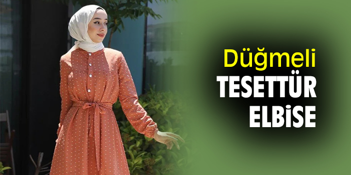Düğmeli Tesettür Elbise