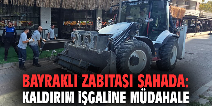Bayraklı’da Zabıtası sahada: Kaldırım işgaline müdahale