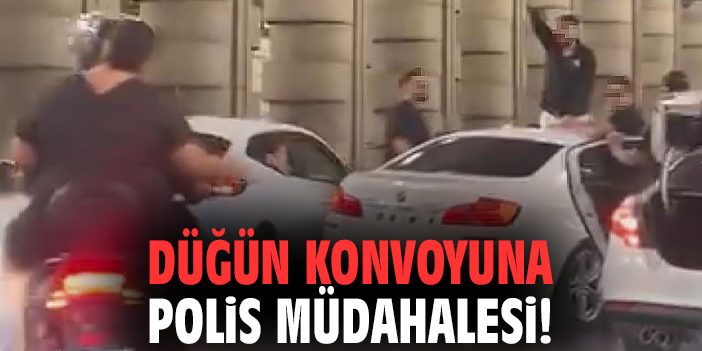 Düğün konvoyuna polis müdahalesi!