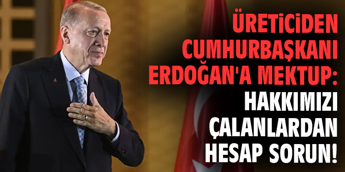 Üreticiden Cumhurbaşkanı Erdoğan'a mektup: Hakkımızı çalanlardan hesap sorun