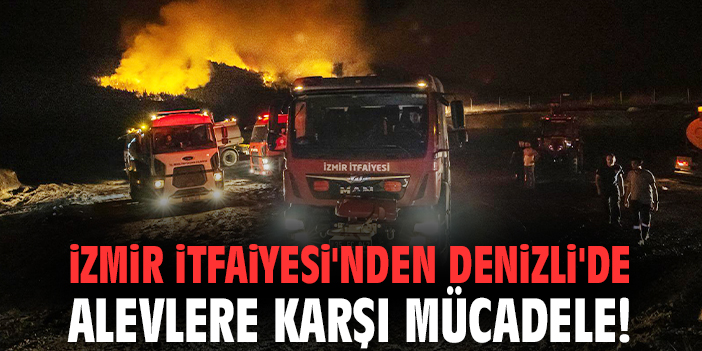 İzmir İtfaiyesi'nden Denizli'de alevlere karşı mücadele!