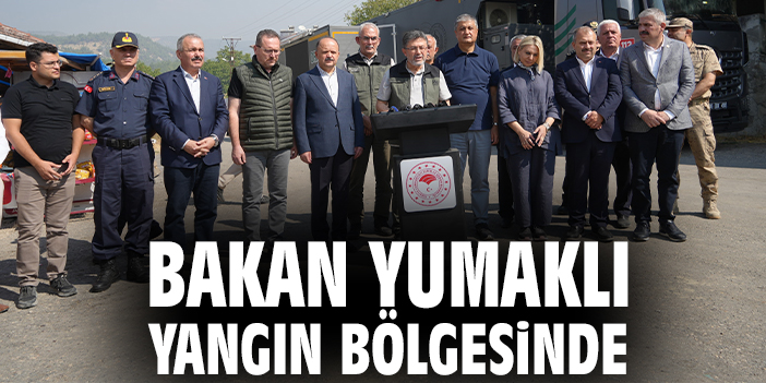 Bakan Yumaklı yangın bölgesinde