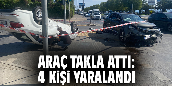 Araç takla attı: 4 kişi yaralandı