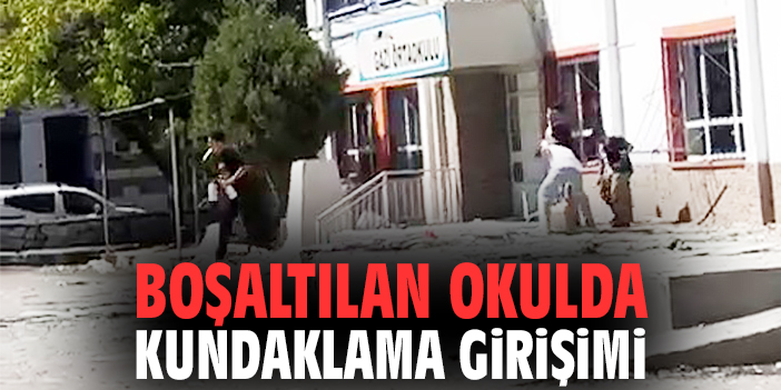 Boşaltılan okulda kundaklama girişimi