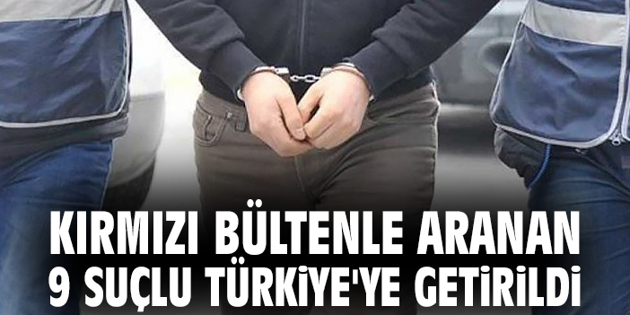 Kırmızı bültenle aranan 9 suçlu Türkiye'ye getirildi