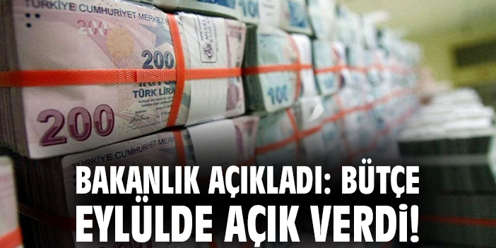 Bakanlık açıkladı: Bütçe eylülde açık verdi!