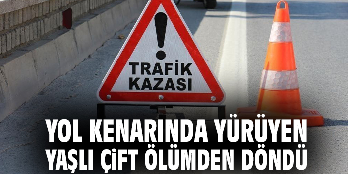Yol kenarında yürüyen yaşlı çift ölümden döndü