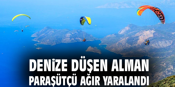 Denize düşen alman paraşütçü ağır yaralandı