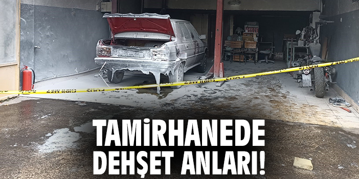 Tamirhanede dehşet anları!