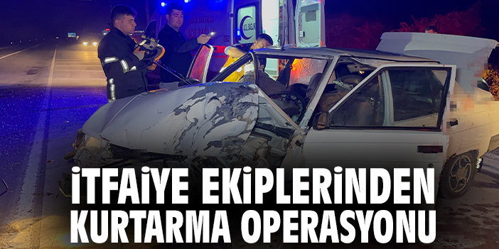 İtfaiye ekiplerinden kurtarma operasyonu