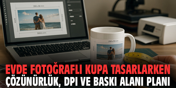 Evde Fotoğraflı Kupa Tasarlarken Çözünürlük, DPI ve Baskı Alanı Planı