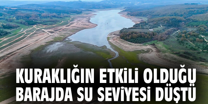 Kuraklığın etkili olduğu barajda su seviyesi düştü