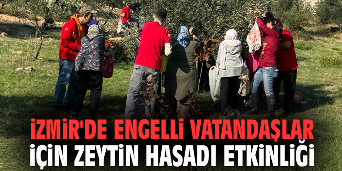İzmir'de engelli vatandaşlar için zeytin hasadı etkinliği