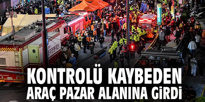 Kontrolü kaybeden araç pazar alanına girdi