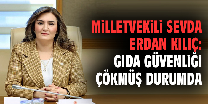 Milletvekili Sevda Erdan Kılıç: Gıda güvenliği çökmüş durumda