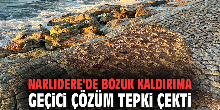 Narlıdere'de bozuk kaldırıma geçici çözüm tepki çekti