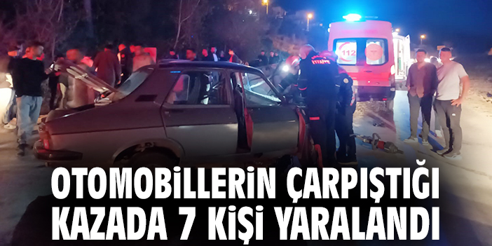 Otomobillerin çarpıştığı kazada 7 kişi yaralandı