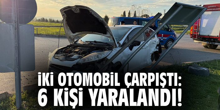 İki otomobil çarpıştı: 6 kişi yaralandı!