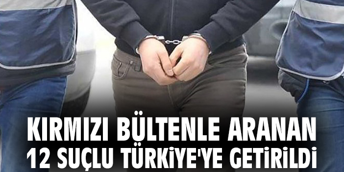 Kırmızı bültenle aranan 12 suçlu Türkiye'ye getirildi