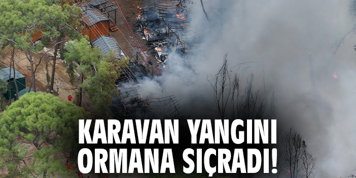 Karavan yangını ormana sıçradı!