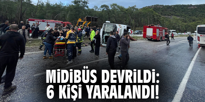 Midibüs devrildi: 6 kişi yaralandı!
