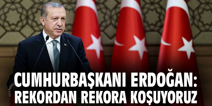 Cumhurbaşkanı Erdoğan: Rekordan rekora koşuyoruz