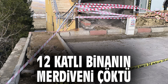 12 katlı binanın merdiveni çöktü