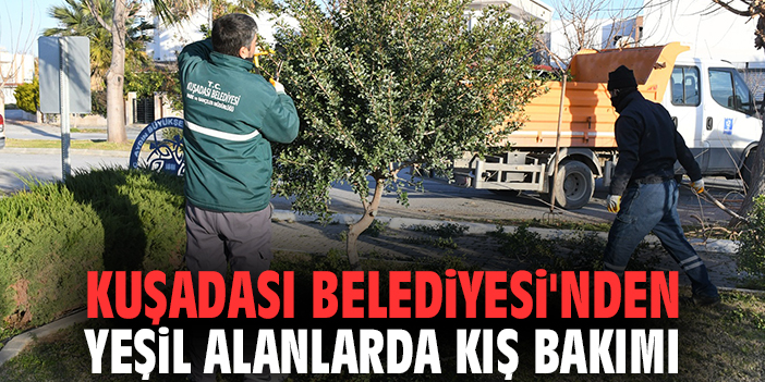 Kuşadası Belediyesi'nden yeşil alanlarda kış bakımı