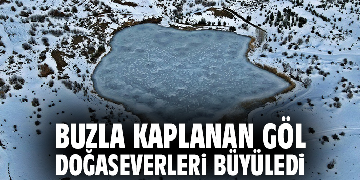 Buzla kaplanan göl doğaseverleri büyüledi