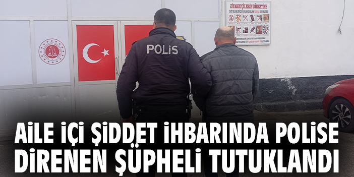 Aile içi şiddet ihbarında polise direnen şüpheli tutuklandı