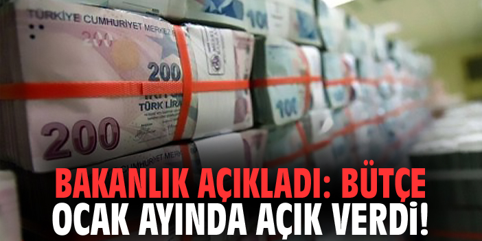 Bakanlık açıkladı: Bütçe ocak ayında açık verdi!