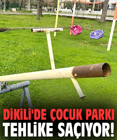 Dikili'de çocuk parkı tehlike saçıyor!