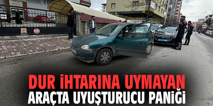 Dur ihtarına uymayan araçta uyuşturucu paniği