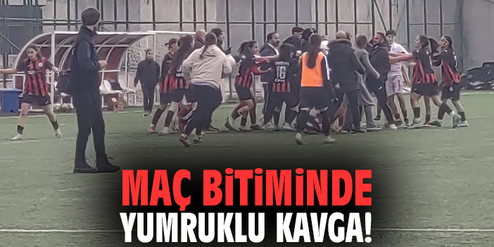 Maç bitiminde yumruklu kavga!