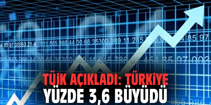 TÜİK açıkladı: Türkiye yüzde 3,6 büyüdü