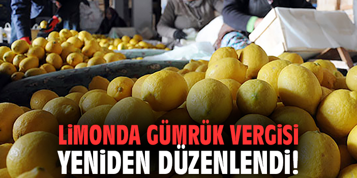 Limonda gümrük vergisi yeniden düzenlendi!