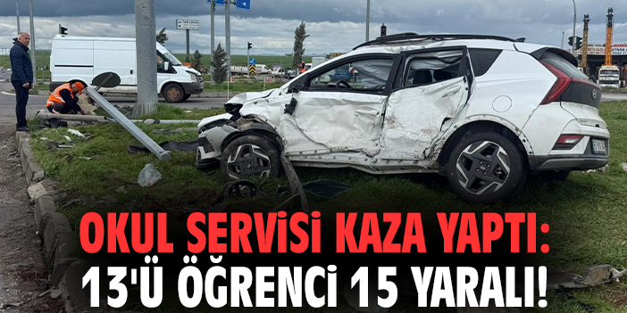 Okul servisi kaza yaptı: 13'ü öğrenci 15 yaralı!