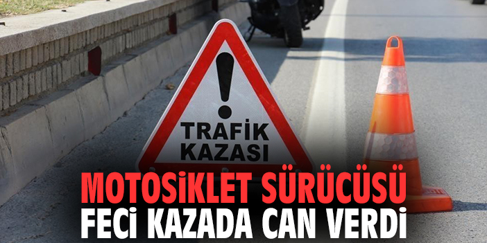 Motosiklet sürücüsü feci kazada can verdi