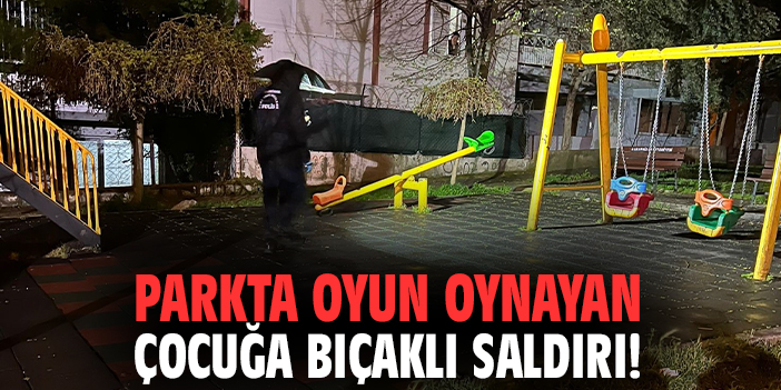 Parkta oyun oynayan çocuğa bıçaklı saldırı!