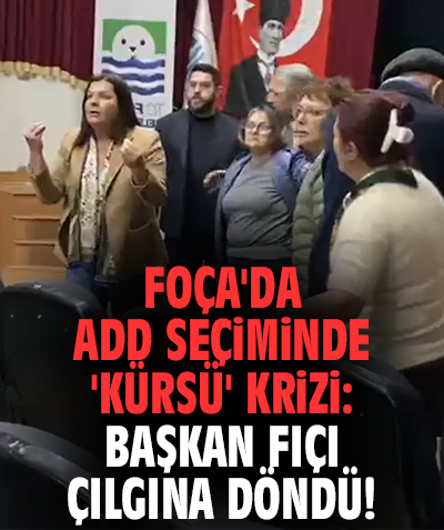 Foça'da ADD seçiminde 'kürsü' krizi: Başkan Fıçı çılgına döndü!