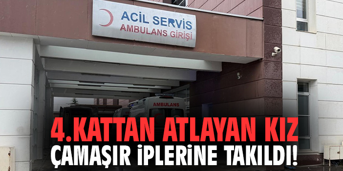 4.kattan atlayan kız çamaşır iplerine takıldı!