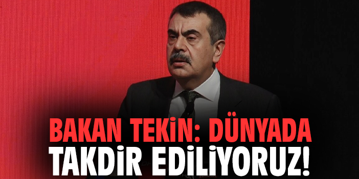 Bakan Tekin: Dünyada takdir ediliyoruz!