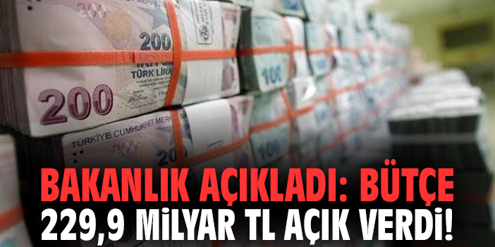 Bakanlık açıkladı: Bütçe 229,9 milyar TL açık verdi!