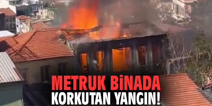 Metruk binada korkutan yangın!