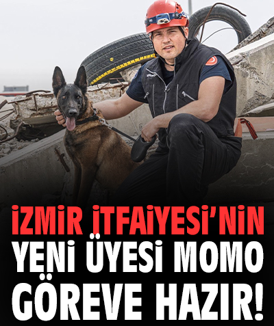 İzmir İtfaiyesi’nin yeni üyesi Momo göreve hazır!